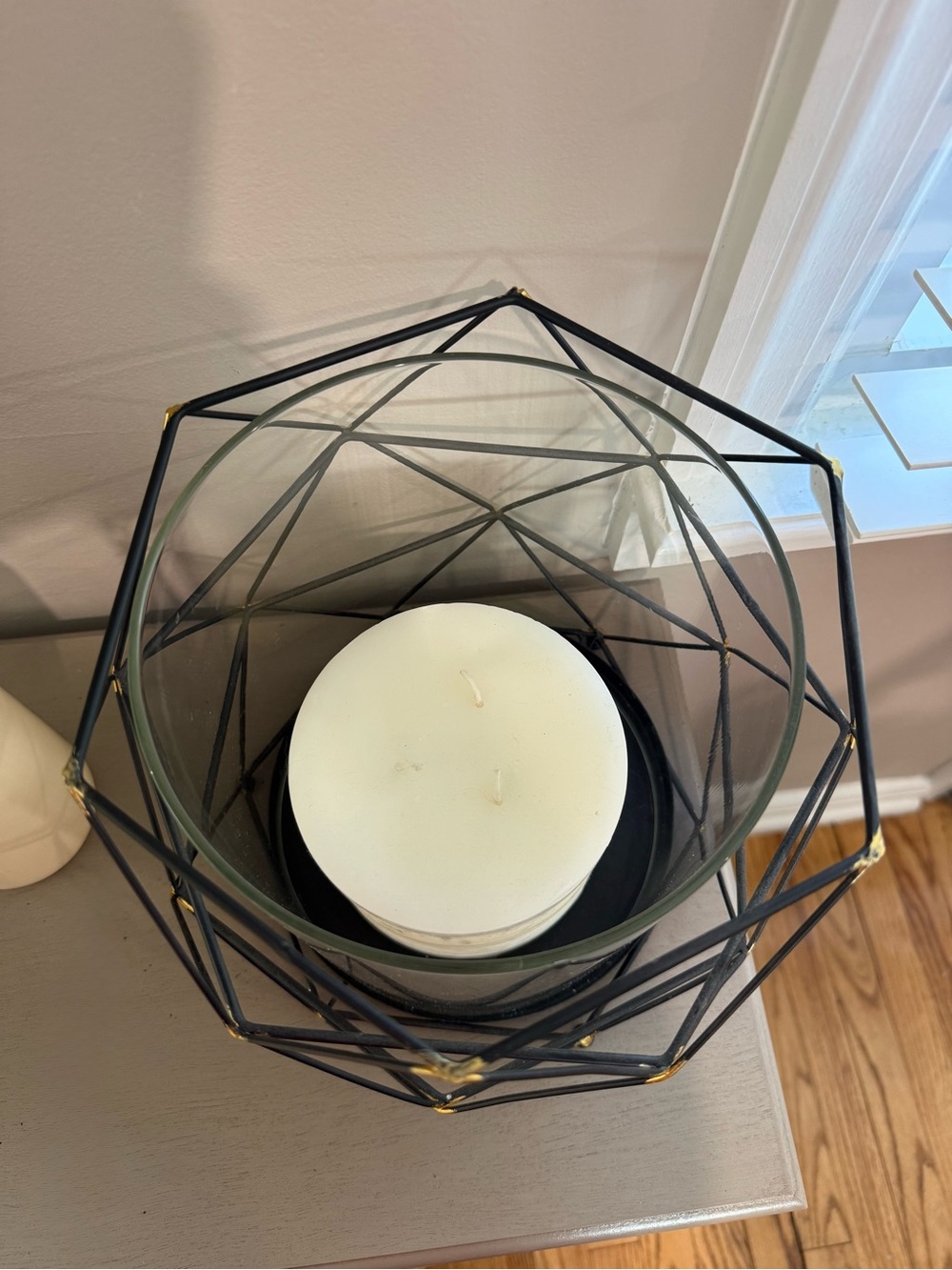 West Elm Geometric Hurricane Candle - Picture 3 of 7